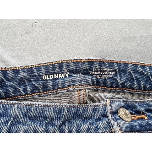NEW Old Navy Kick Boot Cut Extra High Rise Jeans Size 26W Cowgirl Western Rodeo - Picture 3 of 15